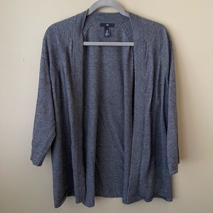 XL Gap blue heather sweater. Elbow length, open front lightweight cardigan